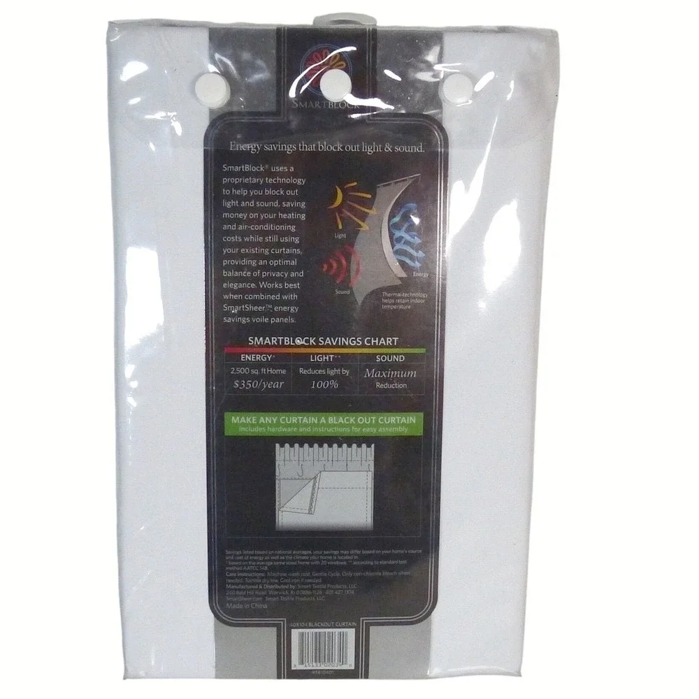 Blackout Insulating Curtain Liner Panel White 40x104 for 108in One Single Panel